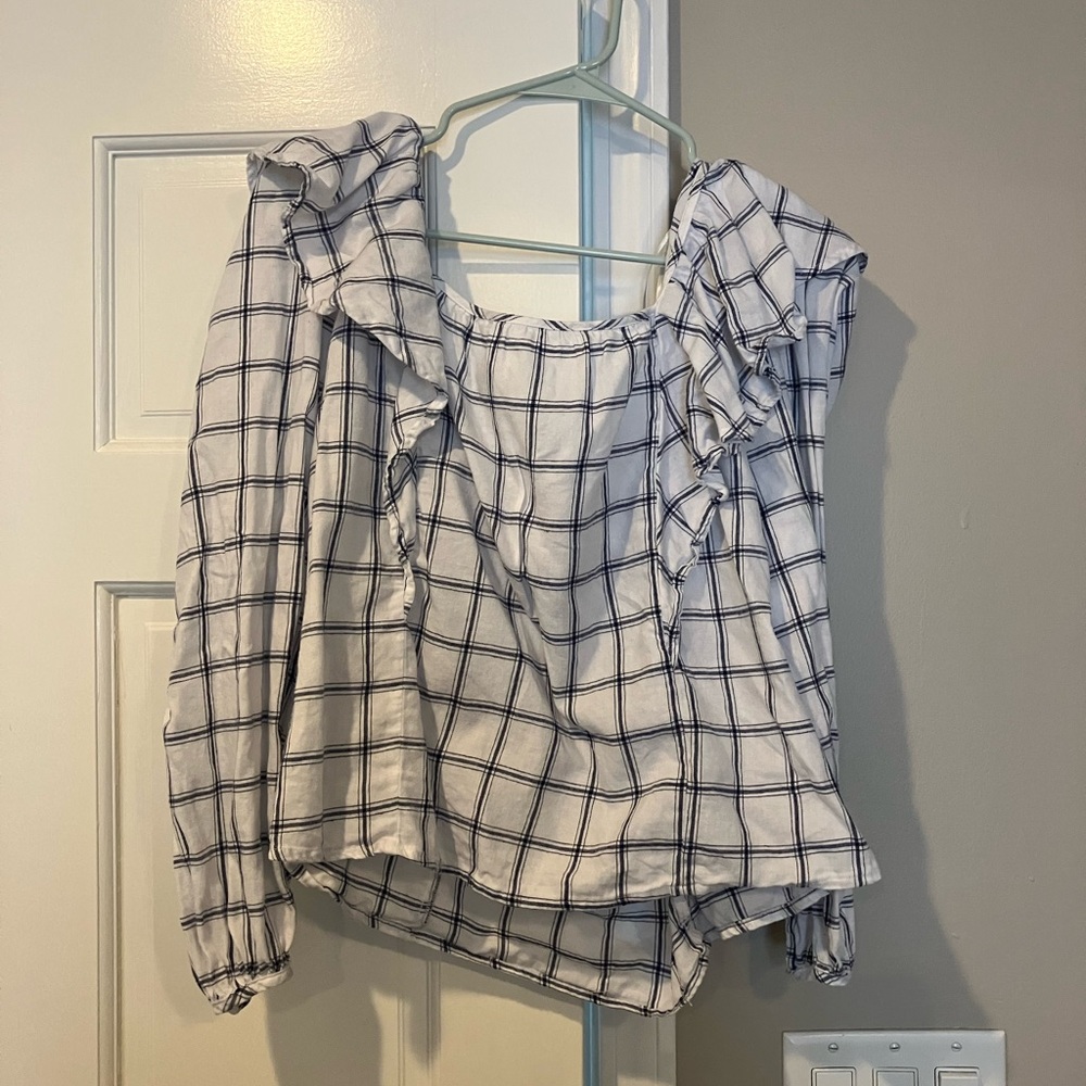 Like new J Crew windowpane print top!